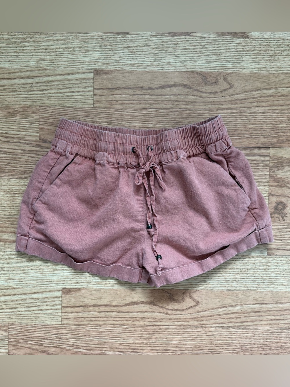 Dusty Rose Drawstring Athletic Shorts
